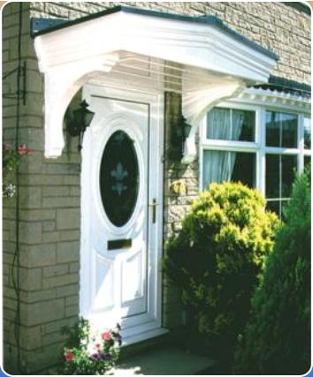 GRP overdoor canopies — product range